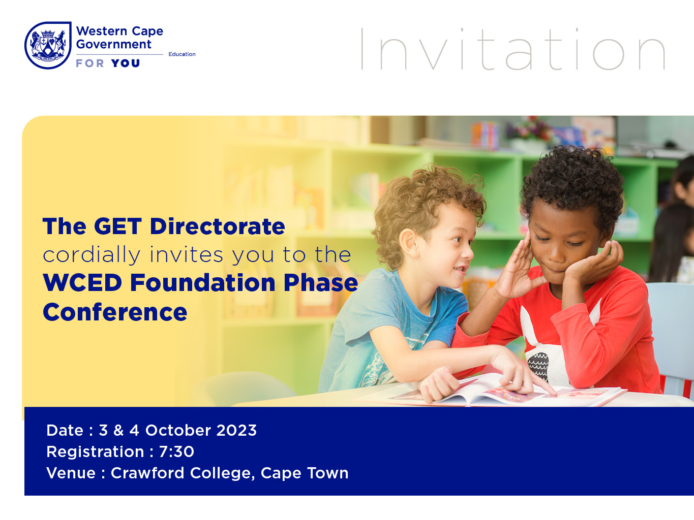 WCED Foundation Phase Conference 2023 Programme WCED ePortal